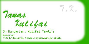 tamas kulifai business card